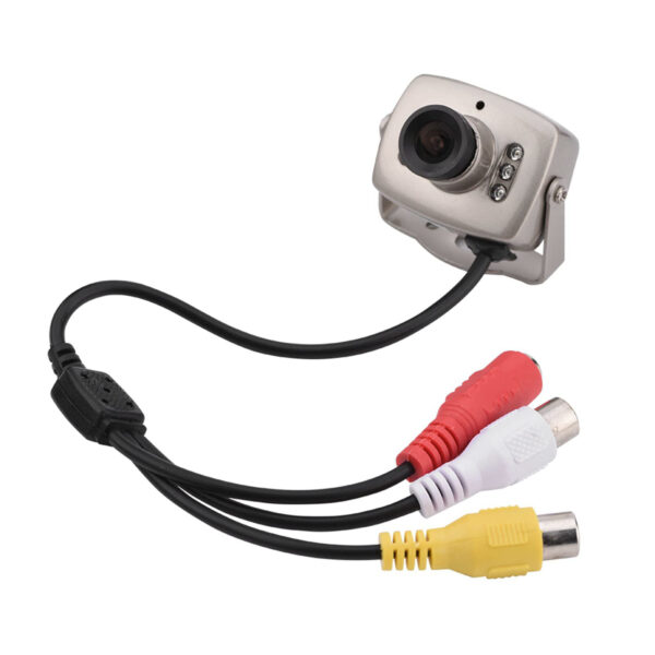 Dpofirs Wired Mini Analog CCTV Camera, Wide Angle 3.6mm Lens, Audio Video Surveillance Camera for Residential Community Home Hotel Parking Lot(PAL System (Delivered with Label))