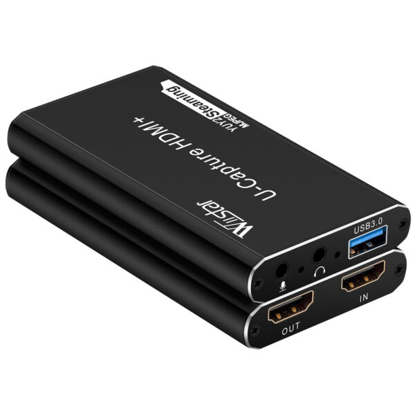 Wiistar USB Audio Video Capture Card 1080P60fps HDMI to USB3.0 Video Capture Device YUY2 with Microphone 4K30Hz HDMI Loopout for Game Recording Live Streaming PS4 Compatible with Windows Mac OS System