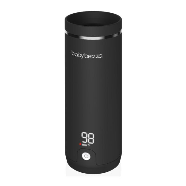 Baby Brezza Superfast Portable Baby Bottle Warmer - 50% Faster - Travel Breastmilk Warmer and Formula Warmer - Safe, Even Heating - Up to 9oz - No Adapters, Black