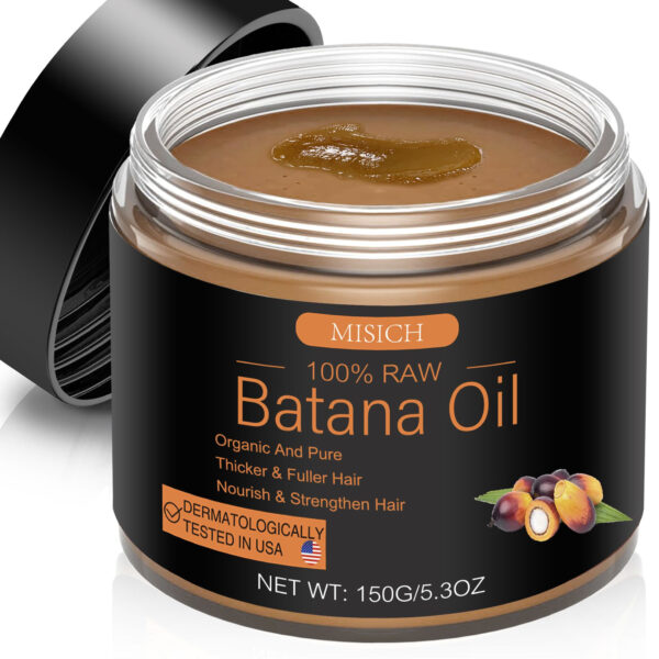 Raw Batana Oil for Hair Growth, 100% Natural Pure Dr. Sebi Batana Oil from Honduras, Unrefined Organic Batana Oil Hair Growth Oil for Prevent Hair Loss, Enhances Hair Thickness for Men & Women 5.3 oz