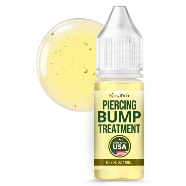 BodyJ4You Piercing Keloid Bump Removal - Natural Oil Piercing Bump Treatment - Nose Septum Belly Ear Cleaner Soothing Skin Recovery Solution - Safe Care Piercing Reduce Appearance Scars - 0.33 Fl Oz