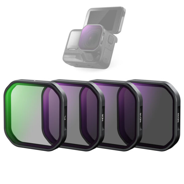 NEEWER 4 Pack ND Polarizer Filter Set Compatible with Insta360 Ace Pro 2, PL/ND8/ND16/ND32 Neutral Density and Polarizer Polarizing Filter Kit Snap On Action Camera Accessories, FL-A95