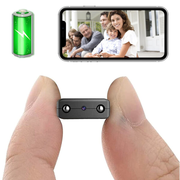 Smallest Wireless WiFi Camera With Battery,1.5 Hours Battery Time,HD1080P Baby Monitor Camera,Portable HDVdeo Camera with Night Vision,Motion Detection,Cloud Storage for Security with iOS Android APP