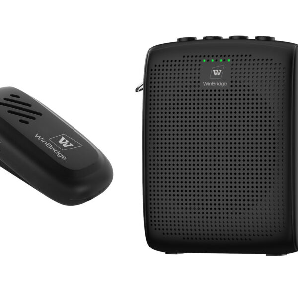 WinBridge Wireles Voice Amplifier with Bluetooth Lavalier Lapel Microphone for Teachers,Portable Speaker and Wireless Clip On Microphone System, Mini Megaphone Speaker Mic Set 15W)2600mAh WB005