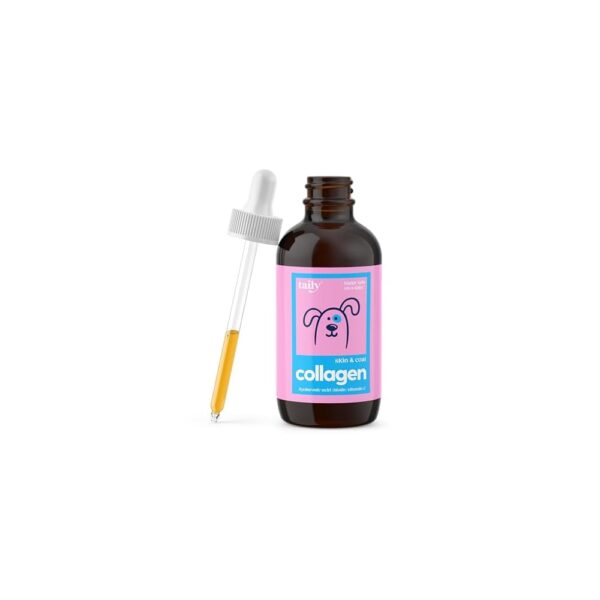 Taily Liquid Collagen for Dogs Skin and Coat Supplement, Cats | Taily Liquid Premium Grass-fed Collagen | Itch Relief for Dogs with Allergies, Biotin, Vitamin C and Hyaluronic Acid | Made in USA