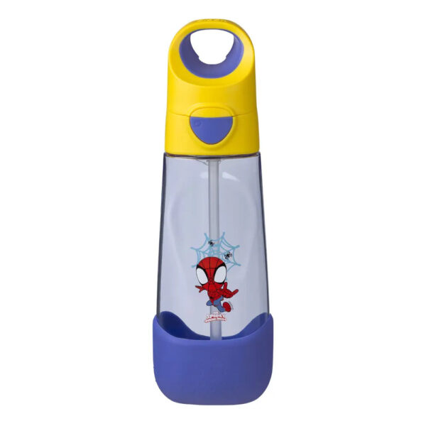 B.Box Marvel Spiderman Tritan Straw Water Bottle for Kids – 600ml, Durable & Spill-Proof, BPA-Free, Easy Grip Design – Multicolour