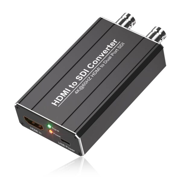 HDMI to SDI converter, Dual SDI Output Adapter Support HDMI 4K/60Hz Input, Auto Format Detection Extender for Camera Home Theater