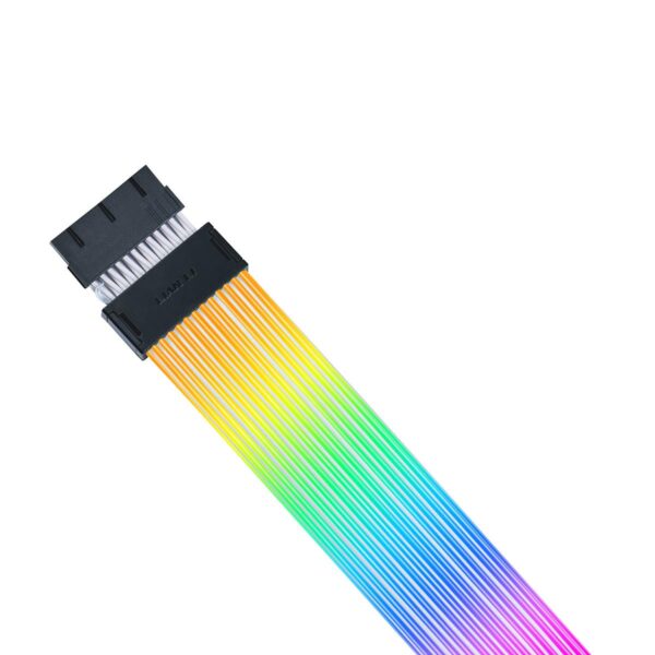 Strimer Wireless 24-Pin RGB Motherboard Power Extension Cable with Wireless Controller, 2.4GHz Wireless Lighting Control, 315mm (12.4 in) 12 Light Guides, Controller (Included) (PW24-1W-T)