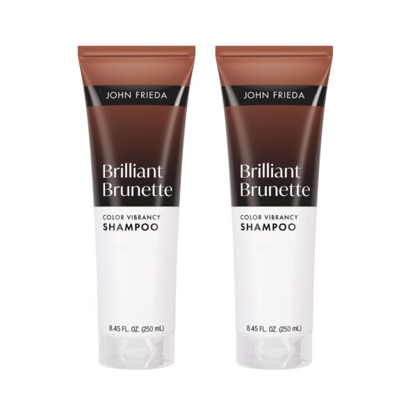 John Frieda Brilliant Brunette Color Vibrancy Shampoo, Brunette Shampoo, 8.45 Fl Oz, Pack of 2