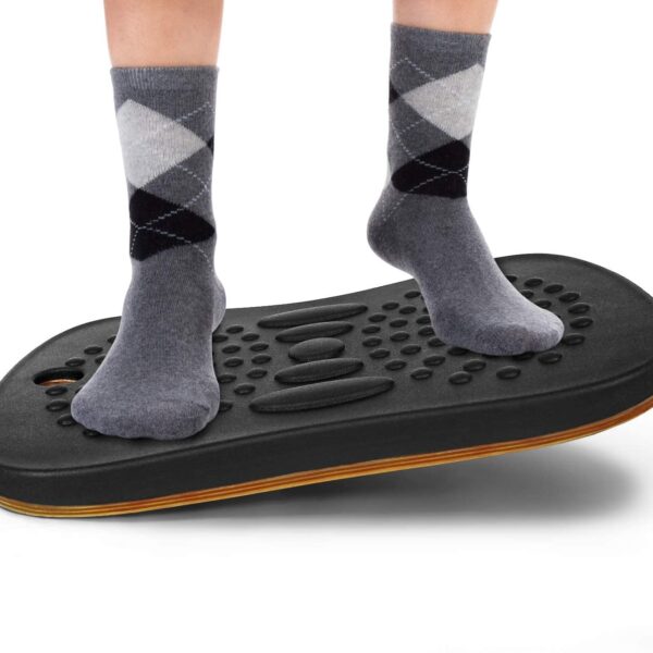 Yes4All Wobble Balance Board for Standing Desk/Anti-Fatigue Office Foam Pad - Standing Desk Mats, Rocker Board, Office Accessories, Wobble Board With Massage Ball