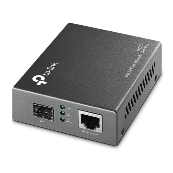 TP-Link MC220L Gigabit SFP Media Converter | 1000 Mbps RJ45 Port | IEEE 802.3ab 802.3z | Half-Duplex/Full-Duplex Transfer Mode | Long-Range Point-to-Point Connections