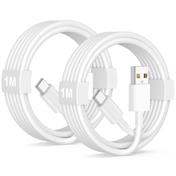 iPhone 15 16 17 Car Apple Carplay Cable, 1M 2Pack USB A to USB C Cable for iPhone 15 16, Type C Charger Cord Fast Charging Lead for iPhone 17 16 15 Pro Max/16 Plus,iPad Pro, Type C Car Charger Cord