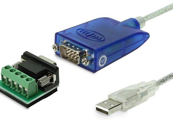 USB to RS-485/422 Serial Adapter with FTDI Chipset, LED Indicators, 5ft Cable, ESD Protection, Supports Windows 11/10/8.1/8/7, Linux, MacOS X 10.6 and Above