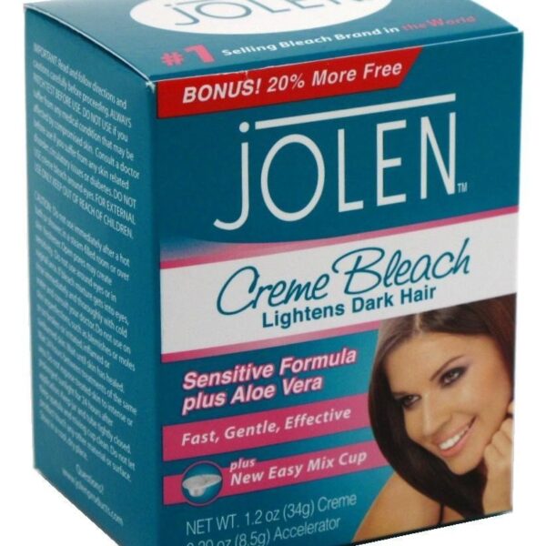 Jolen 1.2 Ounce Creme Bleach Mild Sensitive Plus Aloe Vera (Pack of 2)
