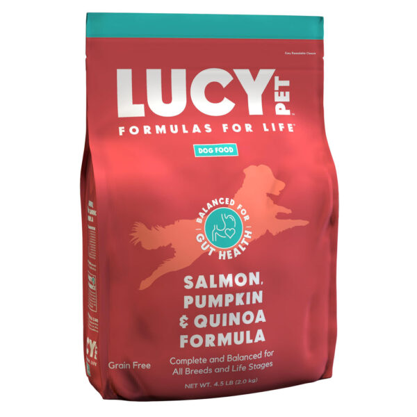 Lucy Pet Formulas for Life Salmon, Pumpkin, & Quinoa Dry Dog Food, All Life Stages, Digestive Health, Sensitive Stomach & Skin, 4.5lb bag