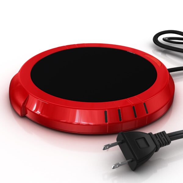 Large Candle Warmer Plate Safely Releases Scents Without a Flame - Used as Candle Jar & Coffee Warmer for Home & Office, 1 Pack, Red