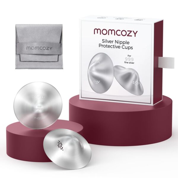 Momcozy 999 Silver Nursing Cups Original Perforated Breathable Design, 999 Silver Nipple Cover for Breastfeeding Essential,Nipple Shield for Nursing Newborn, Metal Nipple Shields, Regular, XL Size