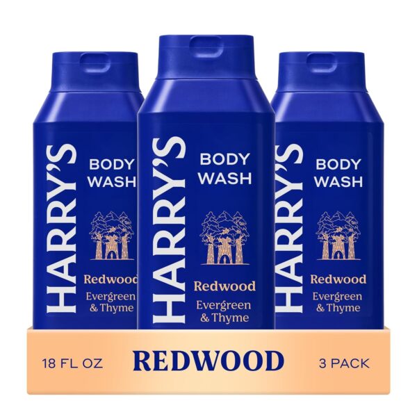 Men's Body Wash - Redwood - (3 Pack) 18 fl oz - Shower Gel for Men - No Parabens, Sulfates, or Dyes