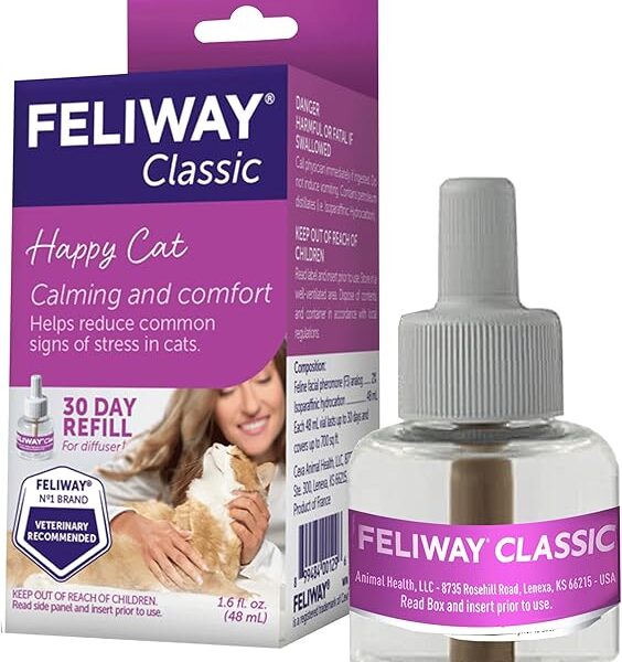 FELIWAY? Classic 30 Day Cat Calming Refill for Pheromone Diffuser, 48ml - Helps Reduce Common Signs of Stress in Cats & Kittens, Enhanced Calming