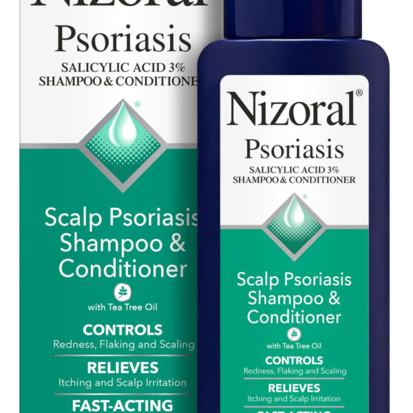 Nizoral Psoriasis Shampoo & Conditioner, 11 Oz, Gentle Scalp Treatment, Relieves Itching and Flaking, Redness and Scaling Effective Scalp Psoriasis Shampoo with Salicylic Acid and Tea Tree Oil