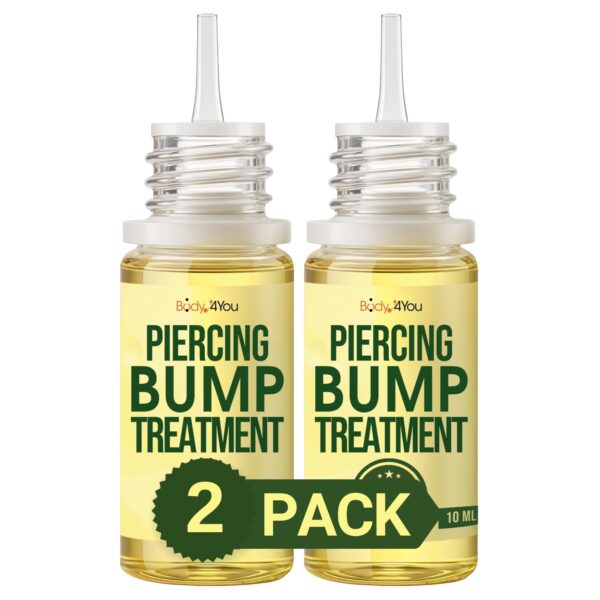BodyJ4You Keloid Bump Removal Oil - Piercing Aftercare Shrinking Drops - Nose Ear Septum Belly Cartilage Scar Treatment Piercing Bump Solution - Tea Tree Jojoba Essential Oils Keloid Care (Pack of 2)