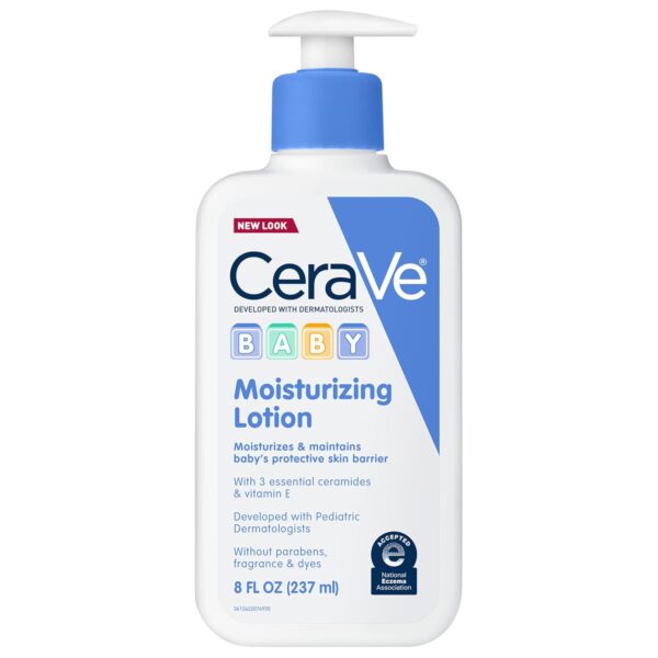 CeraVe Baby Lotion 8 Ounce Gentle Baby Skin Care with Hyaluronic Acid Paraben & Fragrance Free