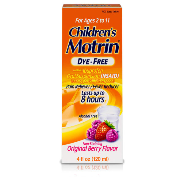 Children's Motrin Oral Suspension Medicine for Kids 100mg Ibuprofen Berry Flavored 4 fl. oz