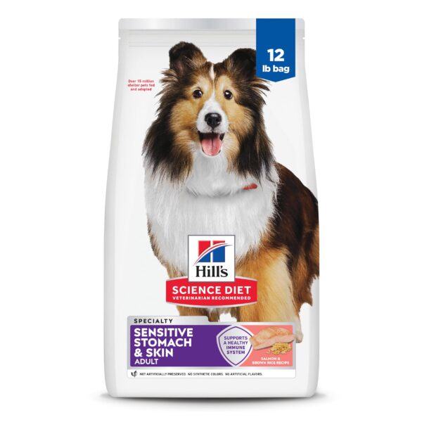 Hill's Science Diet Adult Sensitive Stomach & Sensitive Skin Dry Dog Food, Salmon, 12 lb. Bag