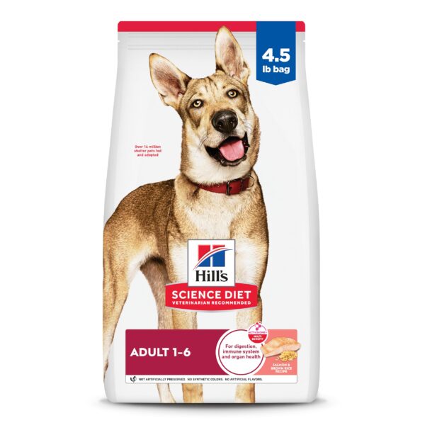 Hill's Science Diet Adult 1-6 Dry Dog Food, Salmon & Brown Rice, 4.5 lb. Bag