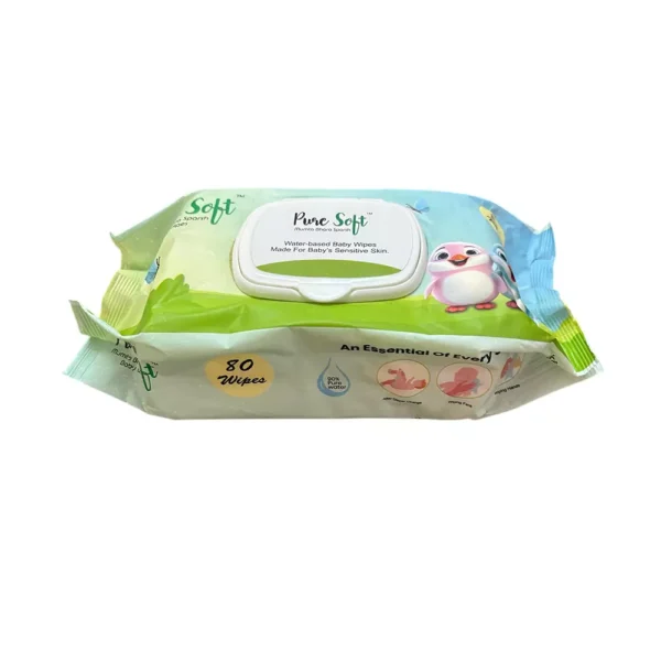 Pure Soft Refreshing Wet Wipes Water Base (Pack of 80 Sheets)